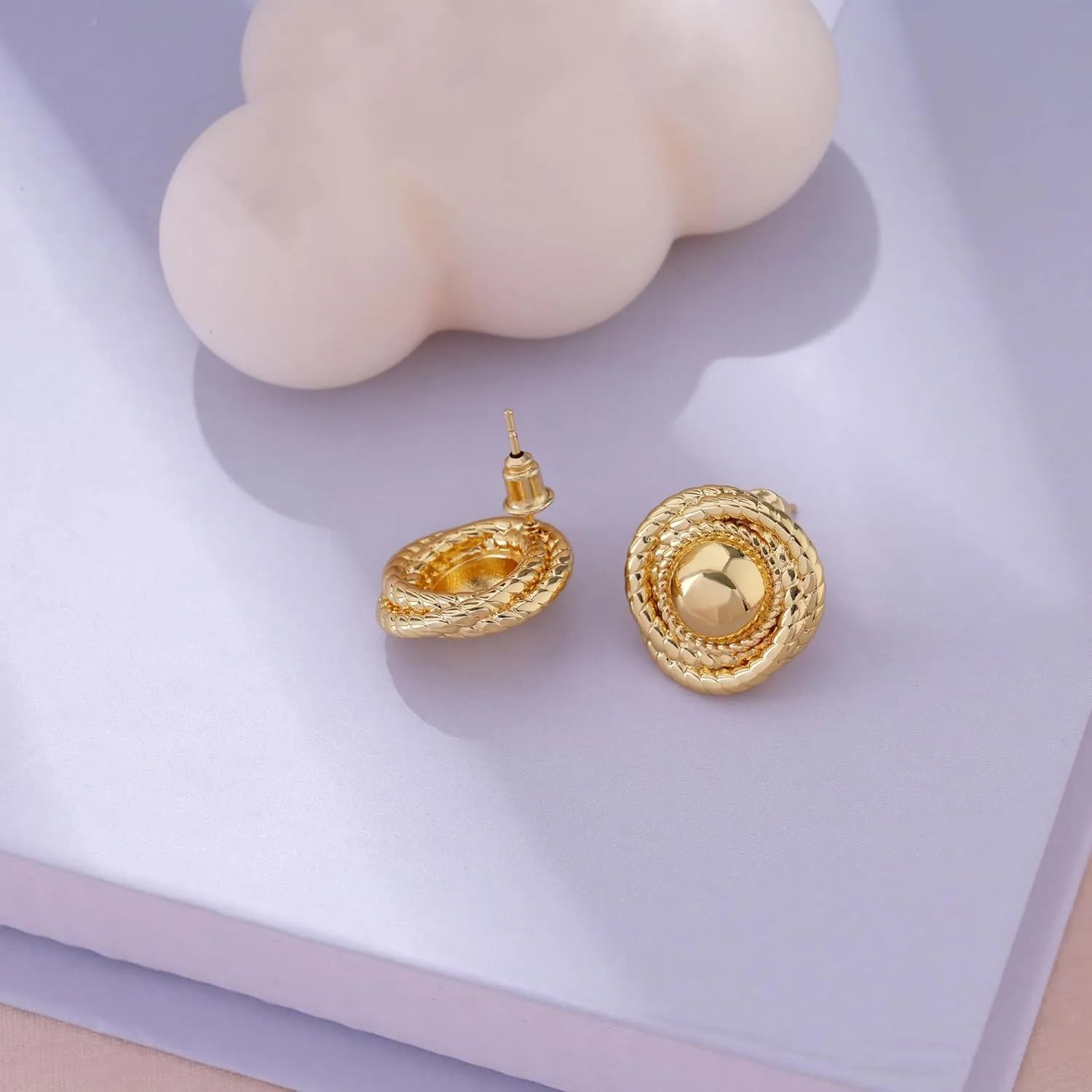 Gold Hoop Earrings for Women,Dainty Chunky Gold Earrings 14k Gold Plated Hypoallergenic Claw CZ Huggie Earrings Small Hoop Earrings for Women Trendy Simple Hoop Earrings Gold Jewelry Gifts