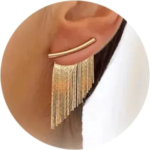 Gold Silver Tassel Earrings for Women Long Statement Ear Jackets Earrings Trendy Front Back Drop Dangle Bridal Fringe Formal Wedding Parties Earrings