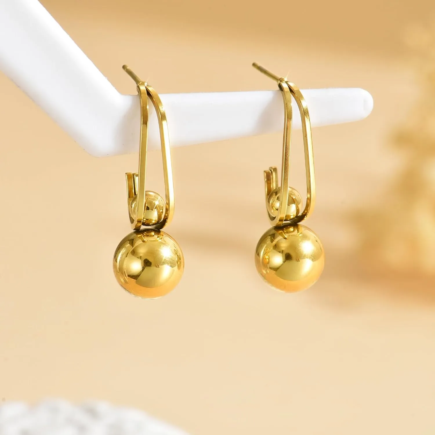 Gold Twisted Hoop Earrings for Women 18K Gold Plated Chunky Drop Dangle Stud Statement Earrings Hypoallergenic Trendy Jewelry Gifts
