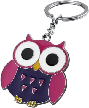 Good Luck Funny Owl Keychain Evil Eye Charm Enamel Painted Owl Key Holder Accessory for Women and Men