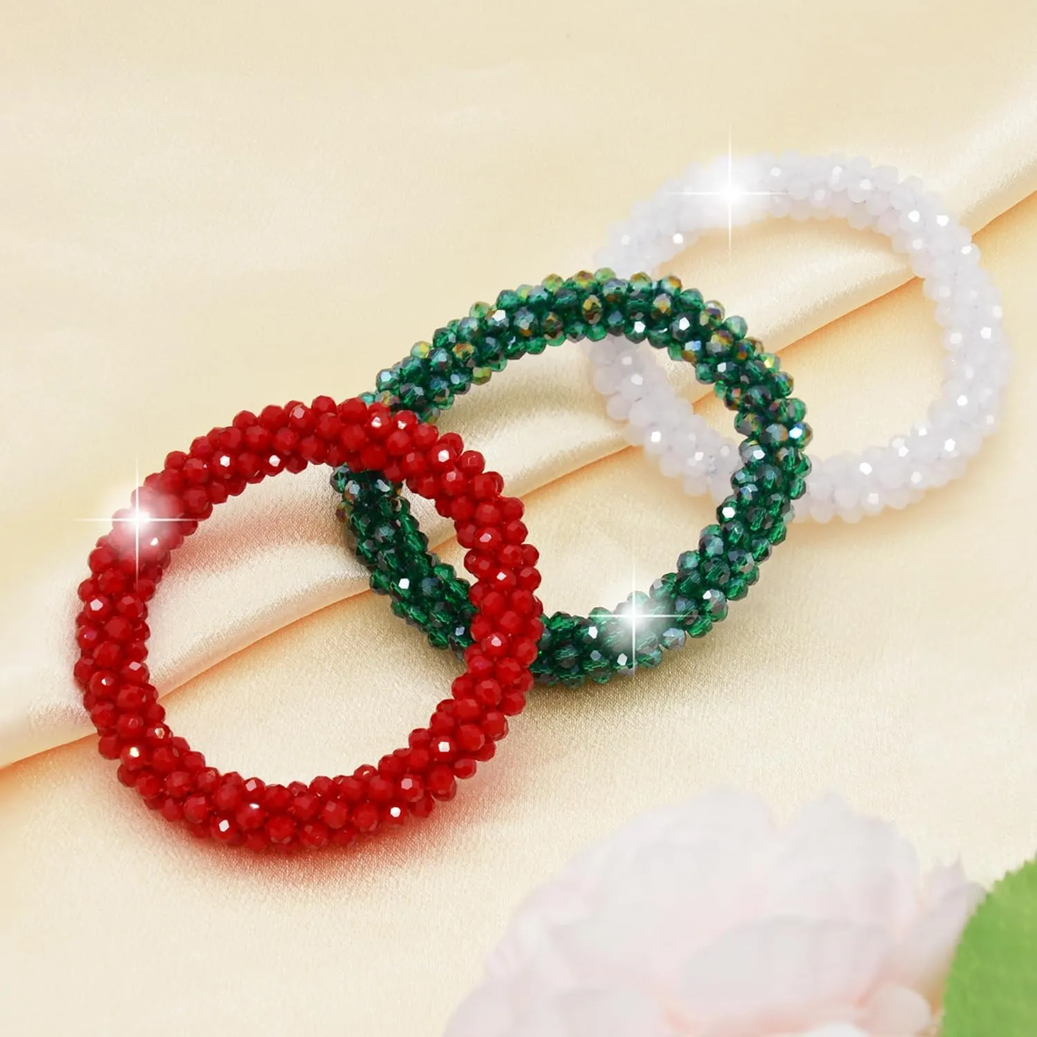 Handmade Stretchy Beaded Bracelet Sparkling Artificial Crystal Statement Jewelry Boho Accessories Stackable For Women Men Festival Daily Wear