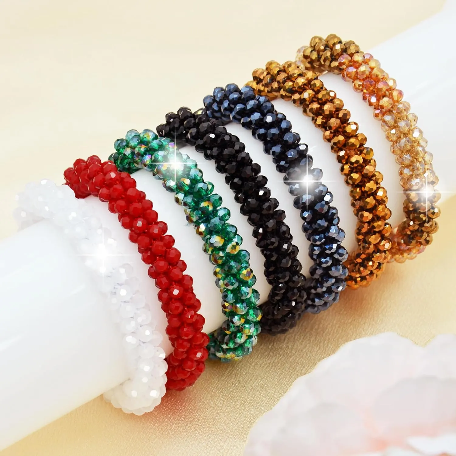 Handmade Stretchy Beaded Bracelet Sparkling Artificial Crystal Statement Jewelry Boho Accessories Stackable For Women Men Festival Daily Wear