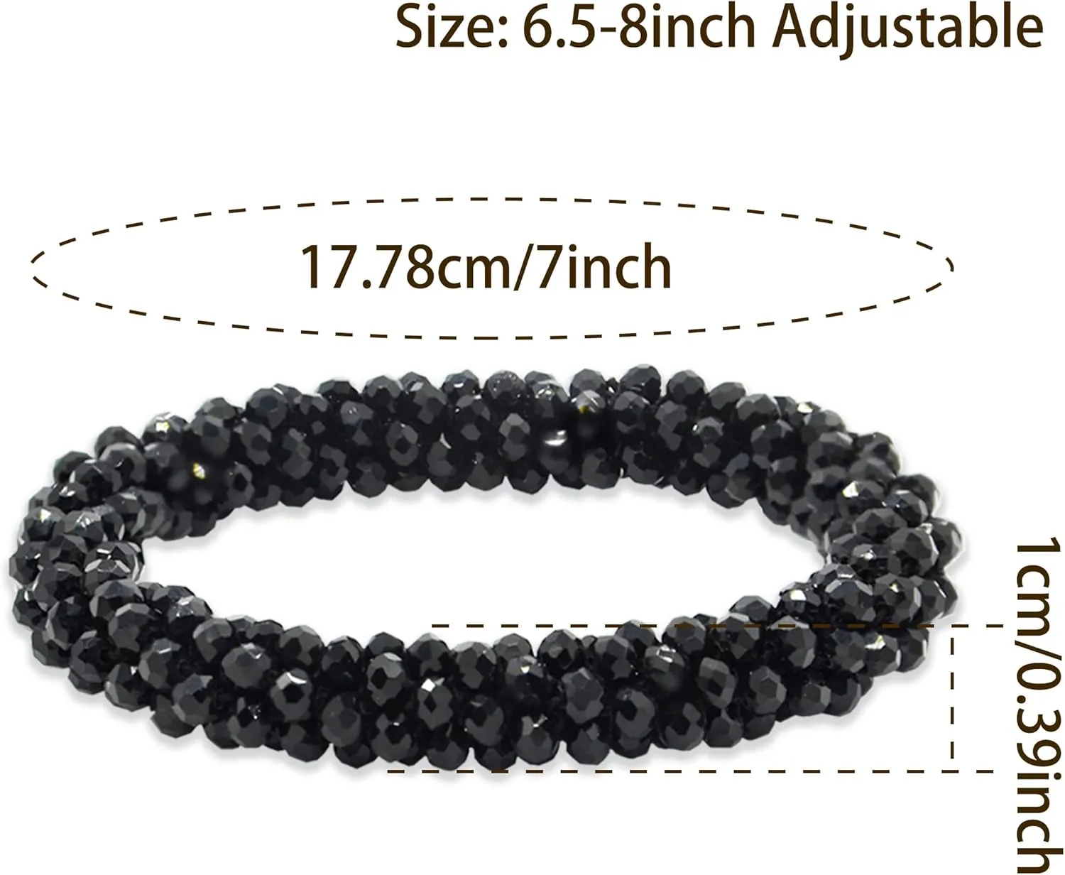 Handmade Stretchy Beaded Bracelet Sparkling Artificial Crystal Statement Jewelry Boho Accessories Stackable For Women Men Festival Daily Wear