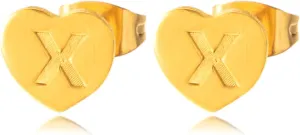 Heart Initial Stud Earrings 18K Gold Plated Dainty Initial Earrings Hypoallergenic Little Initial Earrings Fashion Cute 26 Alphabet Letter Earrings for Women