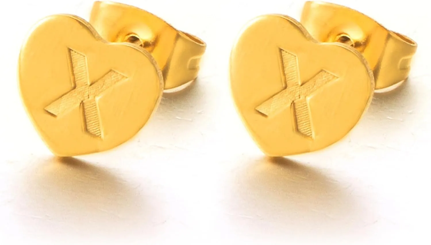 Heart Initial Stud Earrings 18K Gold Plated Dainty Initial Earrings Hypoallergenic Little Initial Earrings Fashion Cute 26 Alphabet Letter Earrings for Women