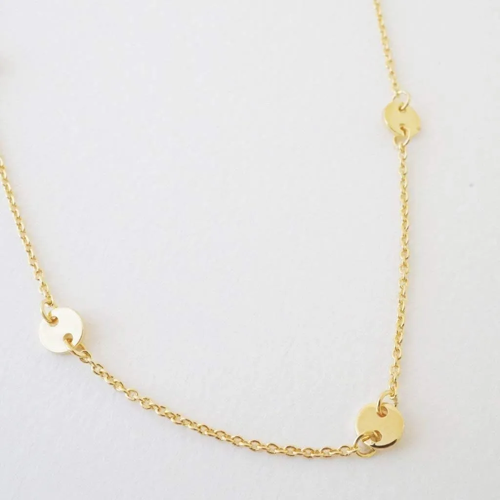 HONEYCAT Milky Way Disc Chain Necklace in Gold, Rose Gold, or Silver | Minimalist, Delicate Jewelry