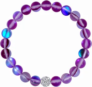 Hope Inspired Mystic Mermaid Glass Bracelet with 8 mm Purple Glowing Moonstone Beads