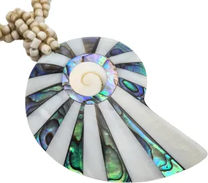Iridescent Paua Abalone Shell Necklaces for Women, Handcrafted Mother of Pearl Necklace, Handmade Beaded Seashell Abalone Necklace Jewelry EA209