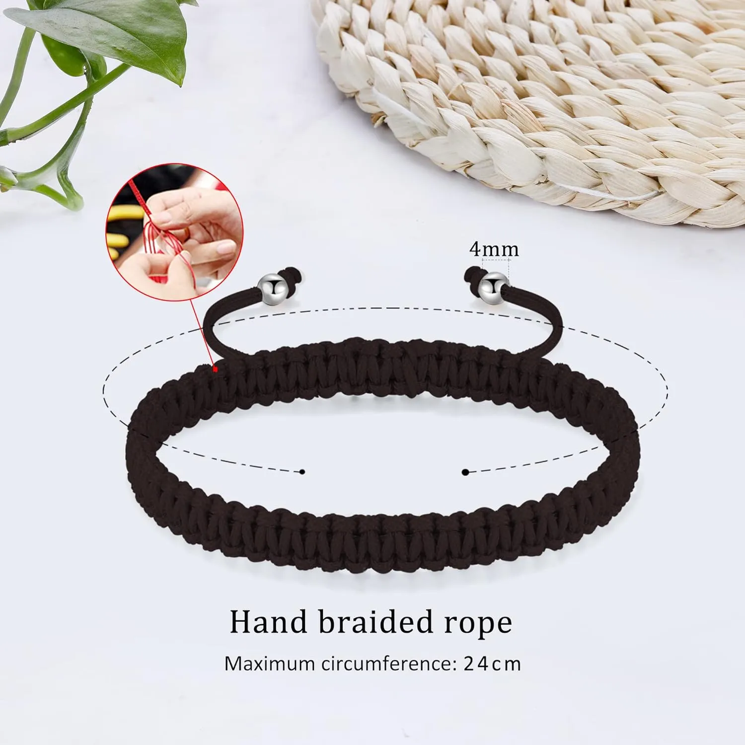 JENDEAR SHINE Braided Rope Bracelet Ladies Men, Birthday Friendship Couple Gifts Handmade Jewelry
