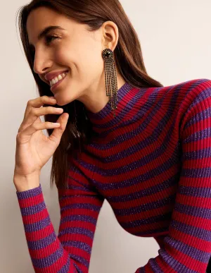 Jewelled Fringe Earrings-Black