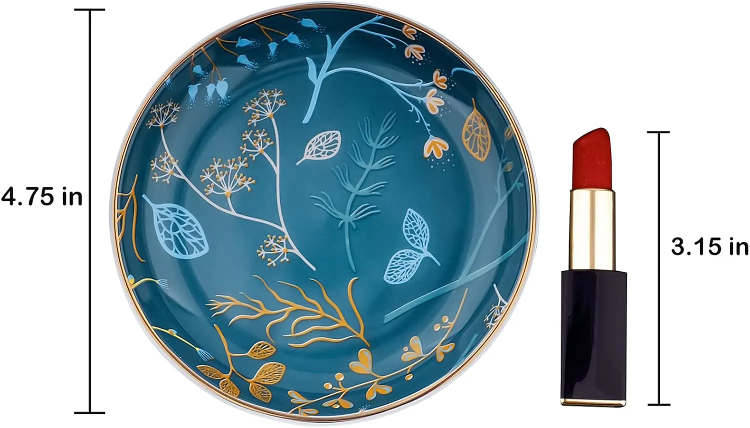 Jewelry Ring Dish Tray Boho Ceramic Decorative Trinket Dish Organizer for Rings Earrings Necklaces Bracelet Watch Keys Plate Small Round Ring Holder Gift for Women Engagement