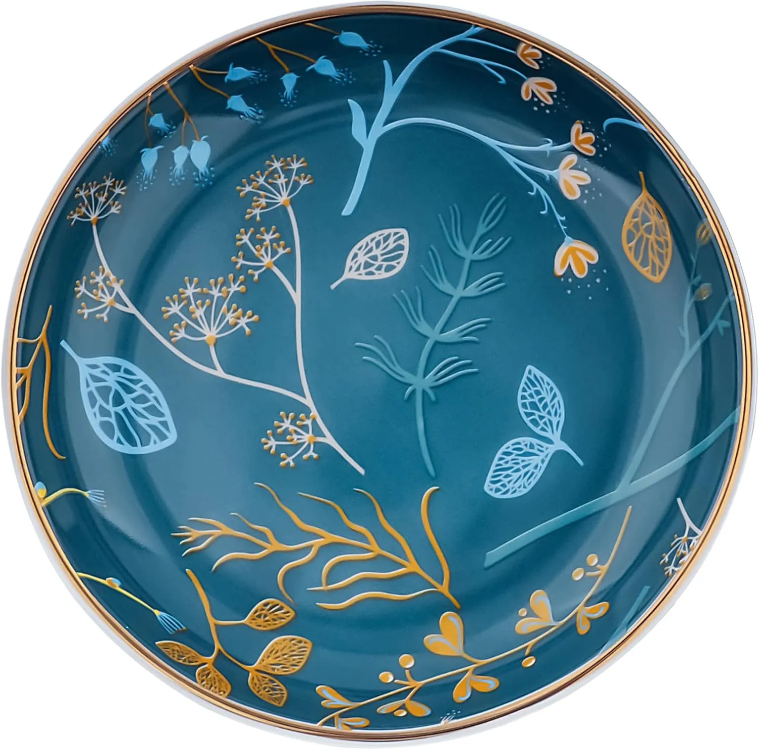 Jewelry Ring Dish Tray Boho Ceramic Decorative Trinket Dish Organizer for Rings Earrings Necklaces Bracelet Watch Keys Plate Small Round Ring Holder Gift for Women Engagement