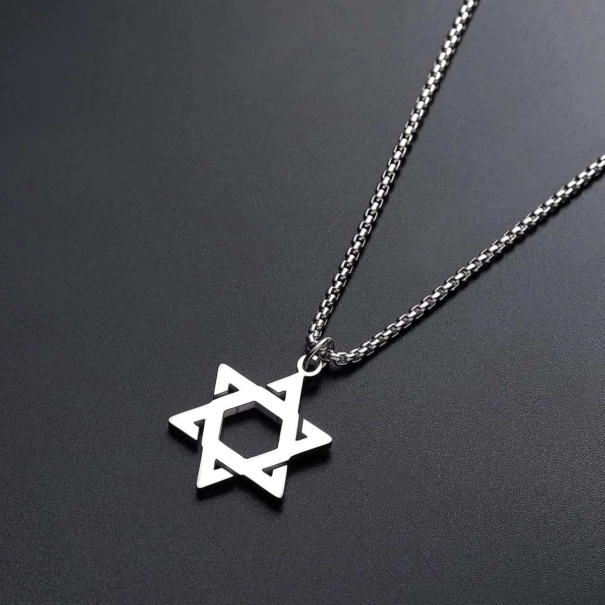 Joxevyia Star of David Necklace Stainless steel David Star Jewish Star Pendant Dainty Religious Necklaces Gifts for Men Guys Son