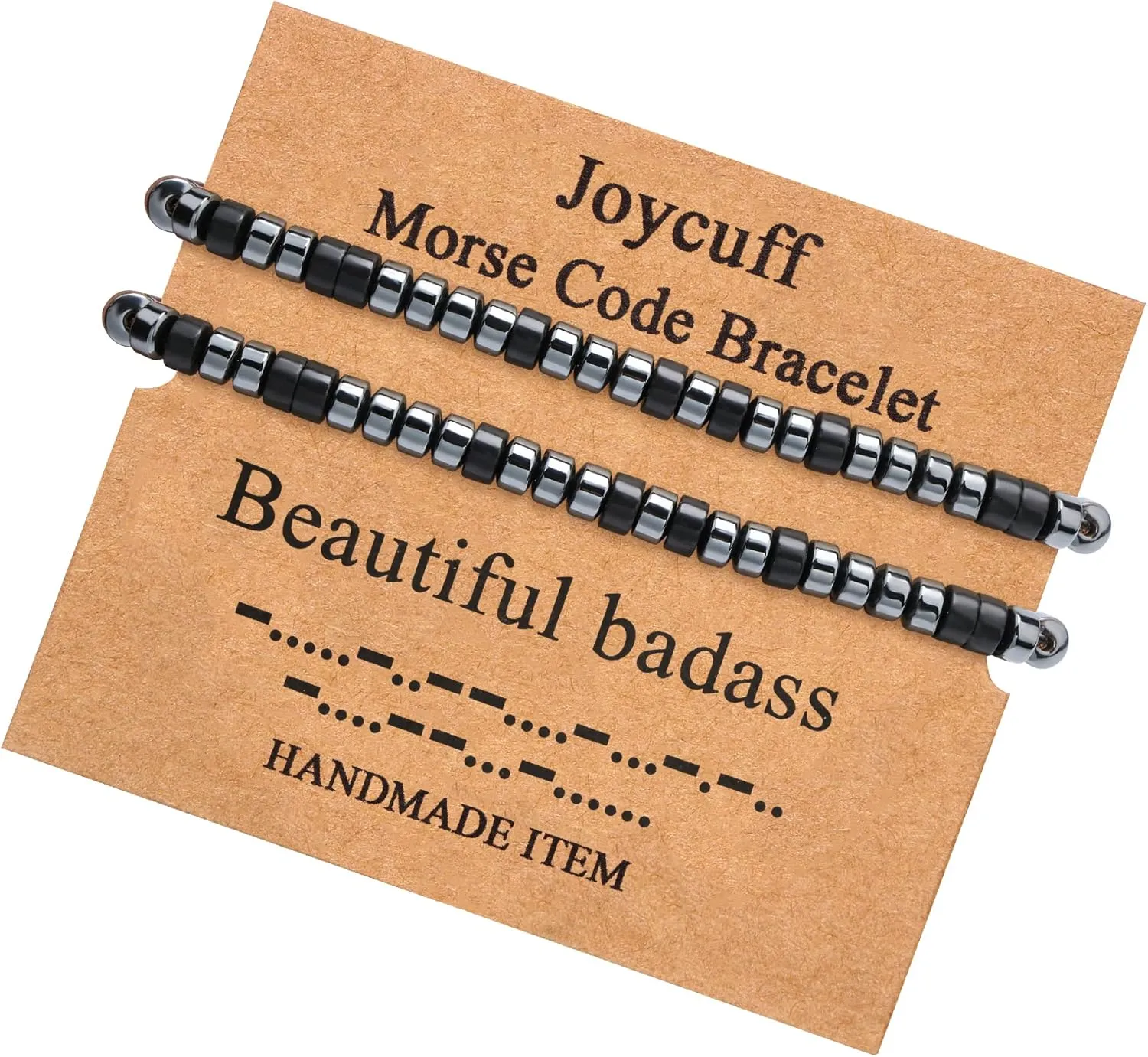 JoycuFF Morse Code Bracelets for Women Men Gifts for Her Him Mom Dad Daughter Sister Best Friend Funny Inspirational Bracelets for Women Jewelry Adjustable Silk Beaded Wrap Bracelet