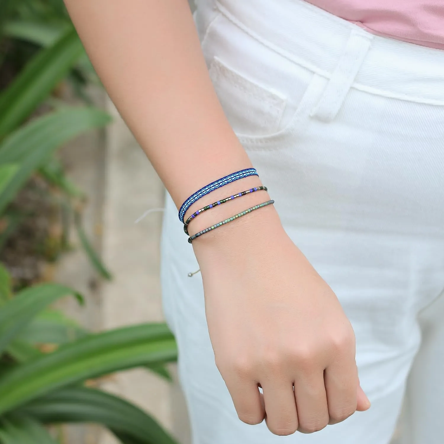 KELITCH Miyuki Friendship Bracelet Boho Seed Beads Women Thin Strand Bracelets Adjustable