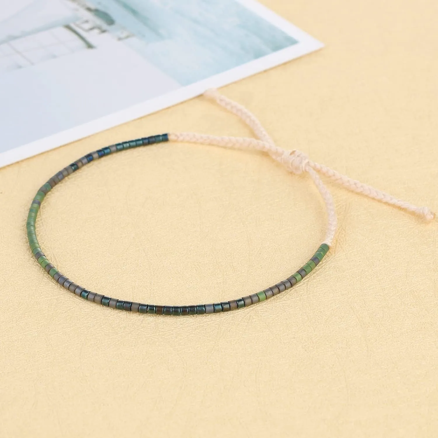 KELITCH Miyuki Friendship Bracelet Boho Seed Beads Women Thin Strand Bracelets Adjustable