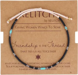 KELITCH Miyuki Friendship Bracelet Boho Seed Beads Women Thin Strand Bracelets Adjustable