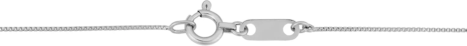 KoolJewelry Platinum 0.5 mm Venetian Box Chain Necklace (16, 18 or 20 inch)