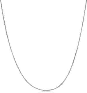 KoolJewelry Platinum 0.5 mm Venetian Box Chain Necklace (16, 18 or 20 inch)