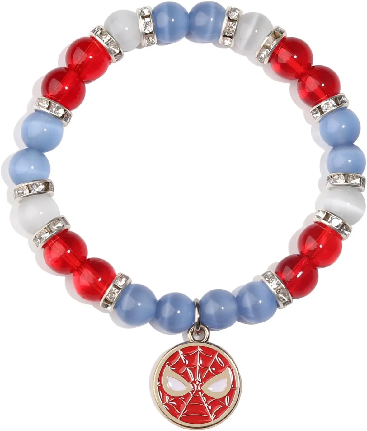 Korotho Spider Bracelet Spider Superhero Energy Stone Beaded Bracelet for Teen Girls Boys Man, Christmas Birthday Gifts Ideas Inspirational Charm Bracelets Jewelry for Son Daughter Friends