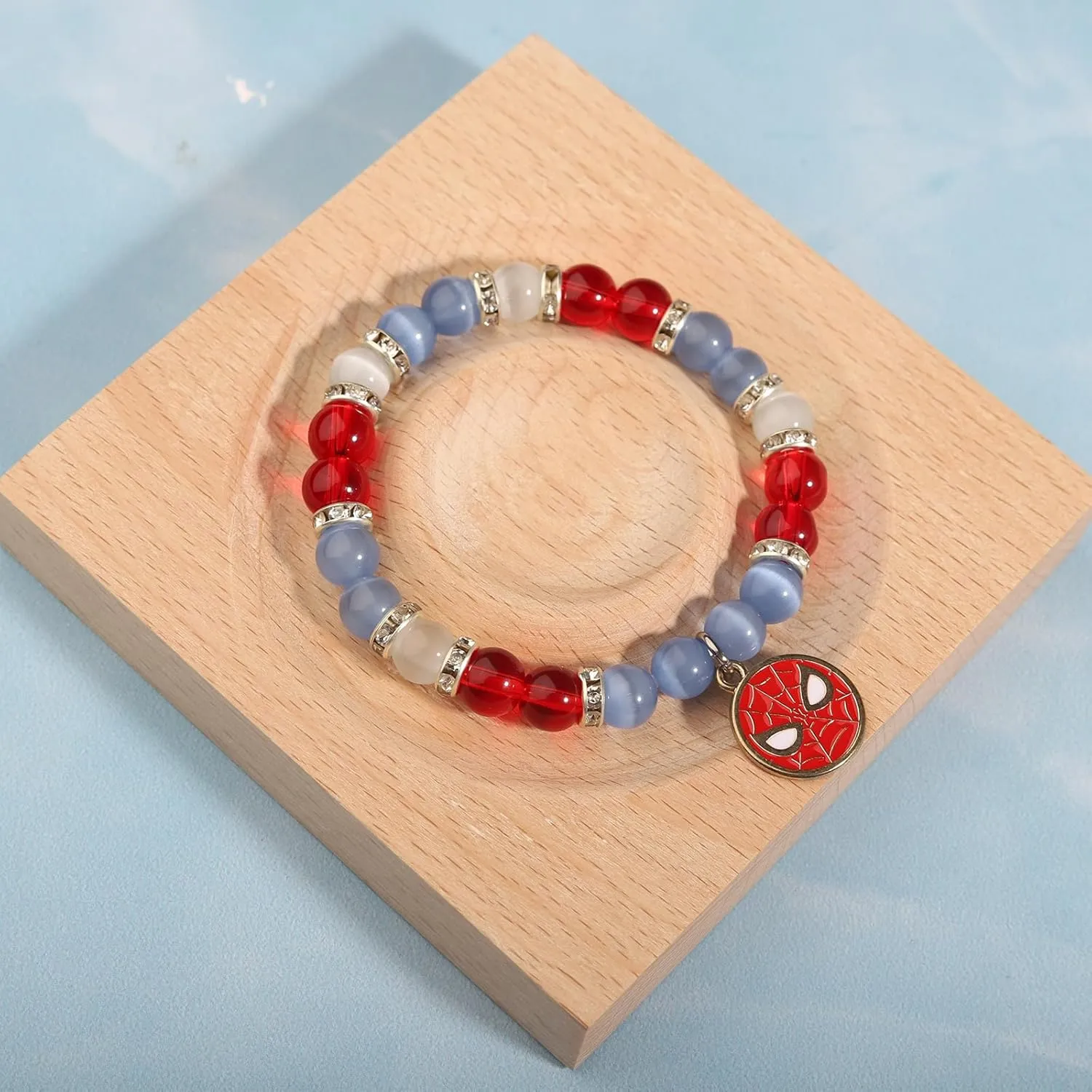 Korotho Spider Bracelet Spider Superhero Energy Stone Beaded Bracelet for Teen Girls Boys Man, Christmas Birthday Gifts Ideas Inspirational Charm Bracelets Jewelry for Son Daughter Friends