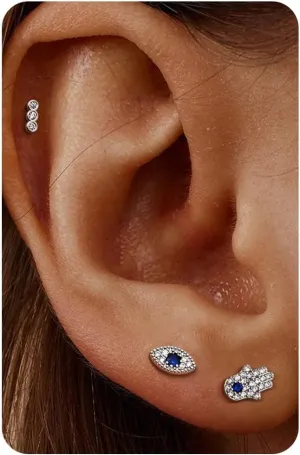 KRFY Flat Back Stud Earrings for Women - Hypoallergenic 925 Sterling Silver Post Cartilage Earring 14K Gold Plated Dainty Tiny Cubic Zirconia Earrings Helix Piercing Jewelry Stud Earrings for Women