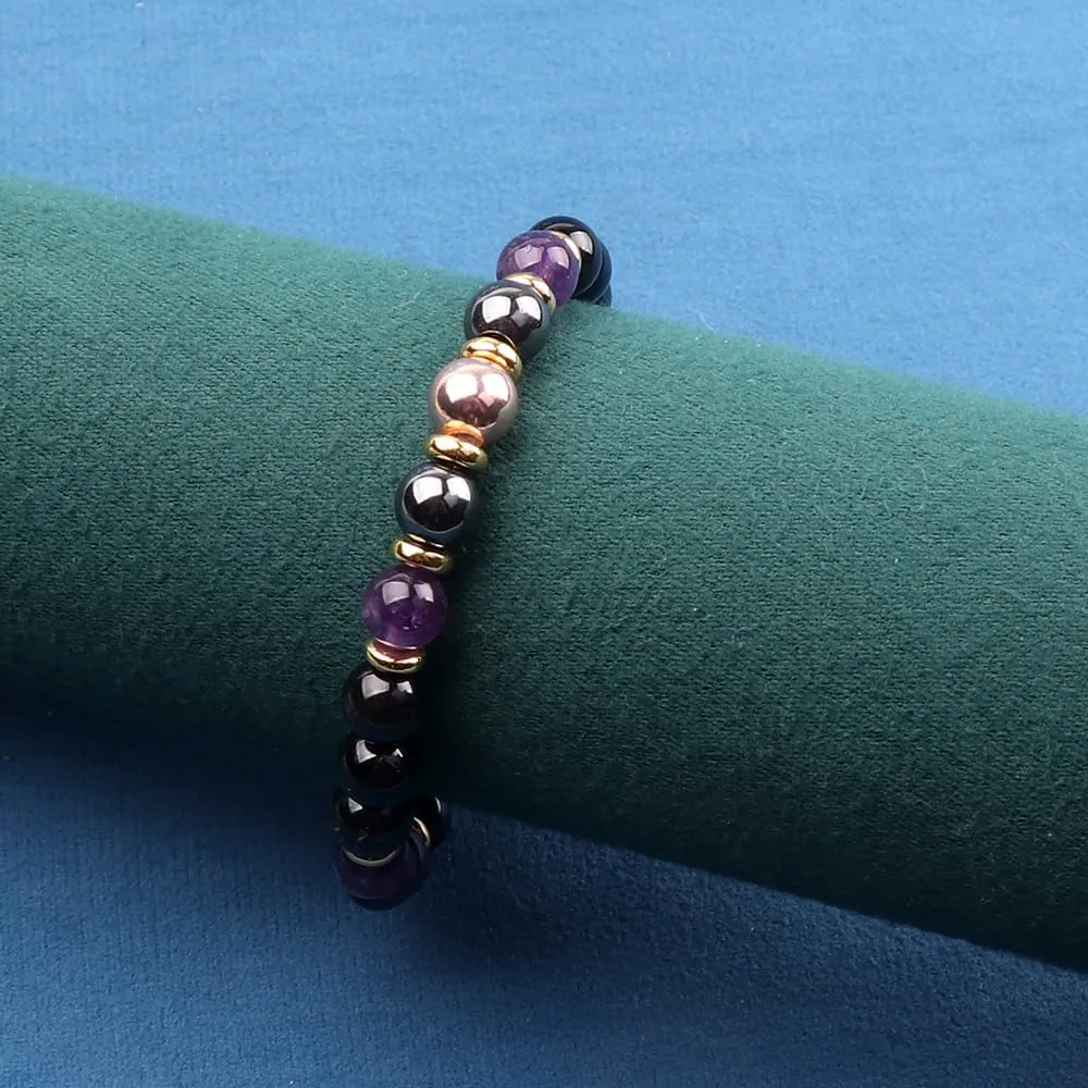 KSQS Healing Stone Bead Bracelet for Women, Natural Gemstones Balance Protection Bracelet, Spiritual Crystal Beads Bracelet Anxiety Relief with Meaning Card