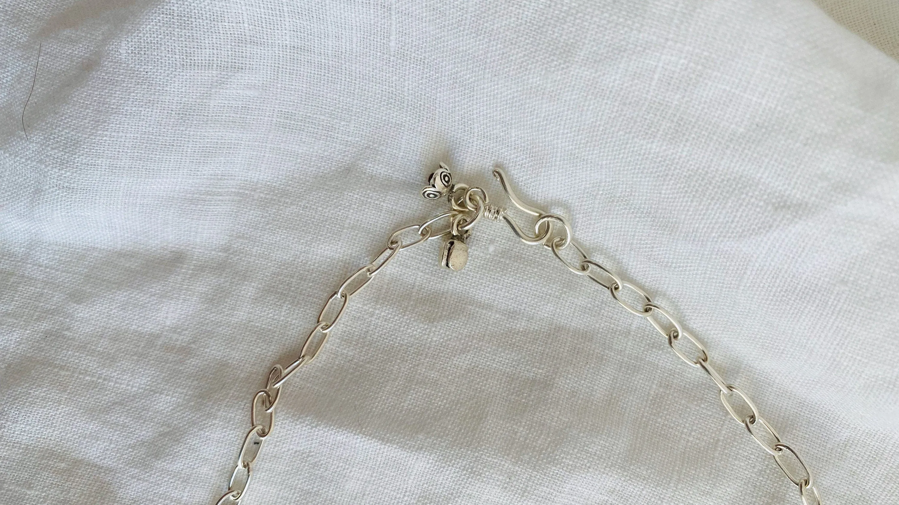 Large Amber Pendant on a Silver Chain. 1211