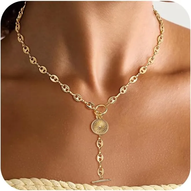 Layered Necklaces Set for Women, Dainty 14K Gold/Sterling Silver Plated Pendant Necklace Gold Long Chain Stack Necklace Jewelry Gift for Women Trendy