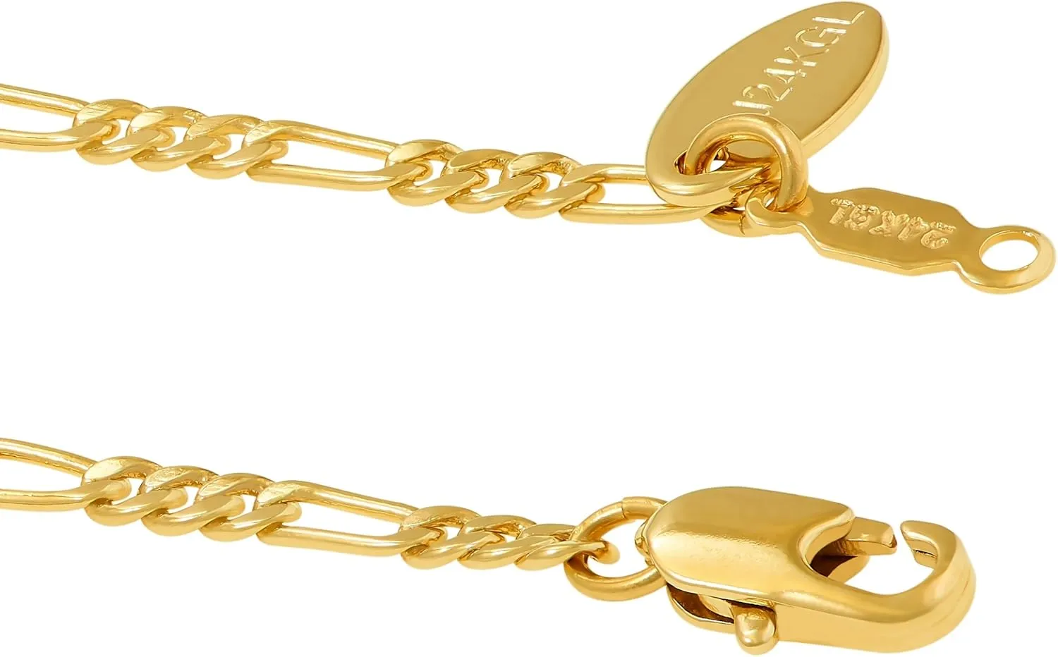 LIFETIME JEWELRY Womens Gold Anklet 2.5mm Figaro Chain Ankle Bracelets 24K Gold Plated