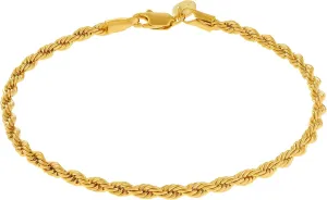LIFETIME JEWELRY Womens Gold Anklet 4mm Rope Chain Ankle Bracelet 24k Real Gold Plated