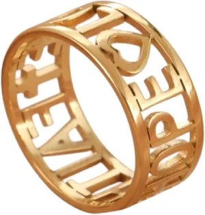 Love Faith Hope Ring for Women Hers Stainless Steel Gold Color Fashion Rings Birthday Wedding Jewelry Gifts