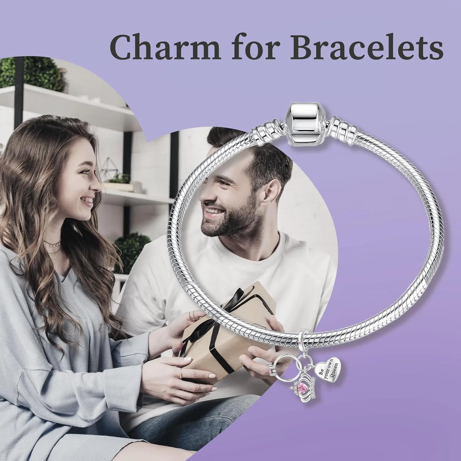 Lovers Love Unlimited Dangle Charms for Women Sterling Silver Pendant for Bracelets Mother's Day Birthday Valentine's Day Christmas Jewelry Gift
