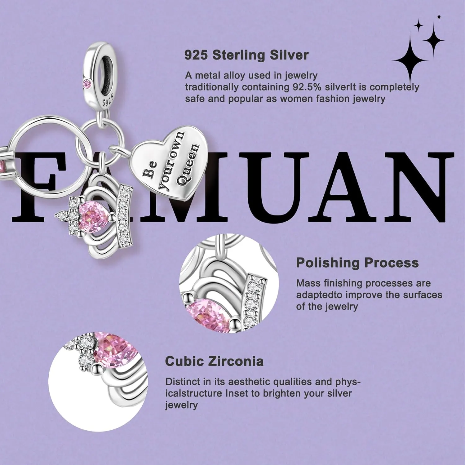 Lovers Love Unlimited Dangle Charms for Women Sterling Silver Pendant for Bracelets Mother's Day Birthday Valentine's Day Christmas Jewelry Gift