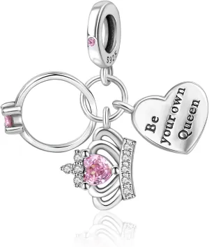 Lovers Love Unlimited Dangle Charms for Women Sterling Silver Pendant for Bracelets Mother's Day Birthday Valentine's Day Christmas Jewelry Gift