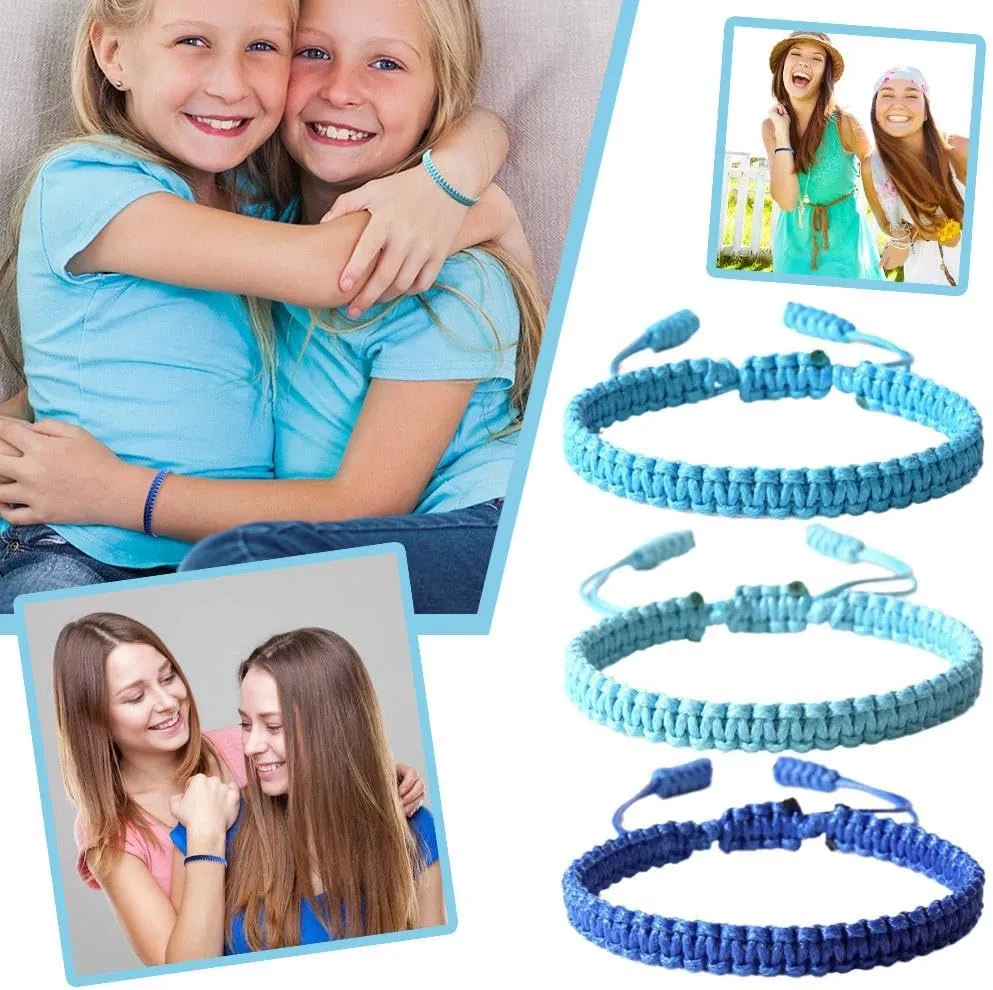 Lucky Blue Friendship Bracelet for Women  Adjustable Woven Rope Knot Bracelet, Tibetan String Design, Good Luck Charm, Amulet Gift for Friends and Family