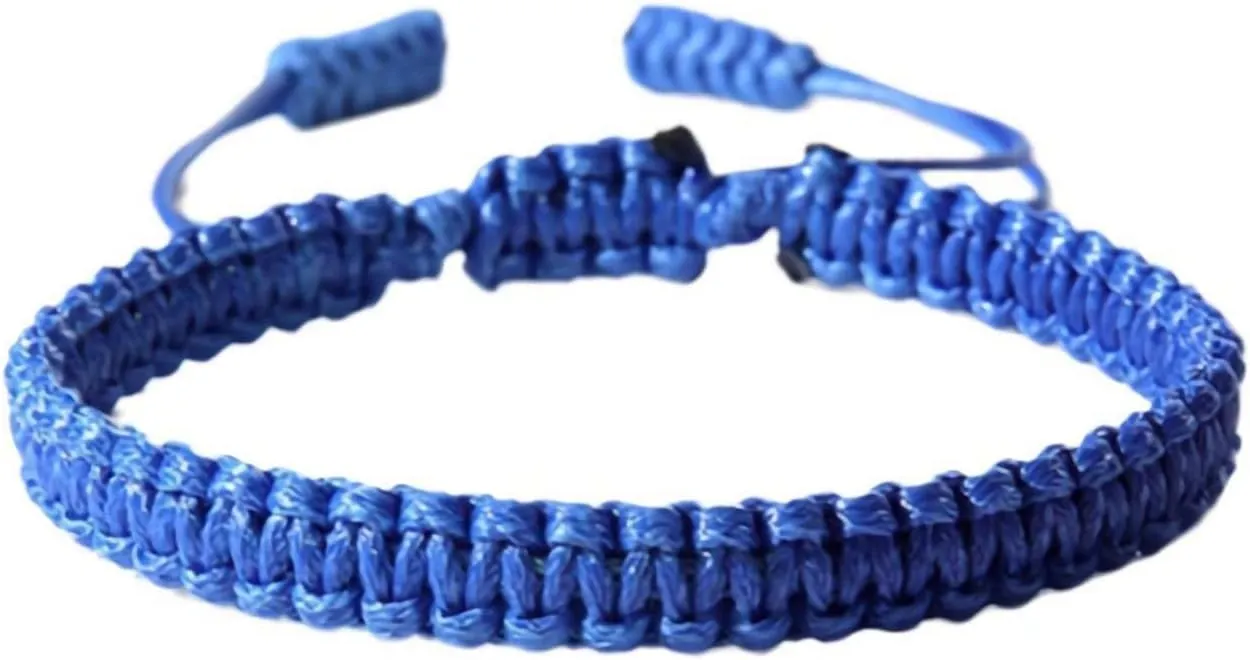 Lucky Blue Friendship Bracelet for Women  Adjustable Woven Rope Knot Bracelet, Tibetan String Design, Good Luck Charm, Amulet Gift for Friends and Family