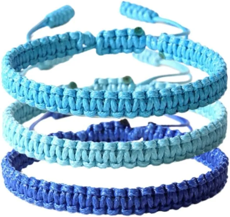 Lucky Blue Friendship Bracelet for Women  Adjustable Woven Rope Knot Bracelet, Tibetan String Design, Good Luck Charm, Amulet Gift for Friends and Family