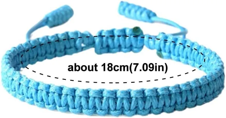 Lucky Blue Friendship Bracelet for Women  Adjustable Woven Rope Knot Bracelet, Tibetan String Design, Good Luck Charm, Amulet Gift for Friends and Family