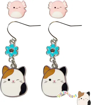 LUV HER Squishmallows Hypoallergenic Earrings for Girls Stud and Fishhook Drop Sets with Charms One Size Fits All Ages 8 