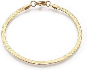 LZD Stainless Steel Herringbone Chain Bracelet Lobster Silver Gold 7.2" 3mm P244