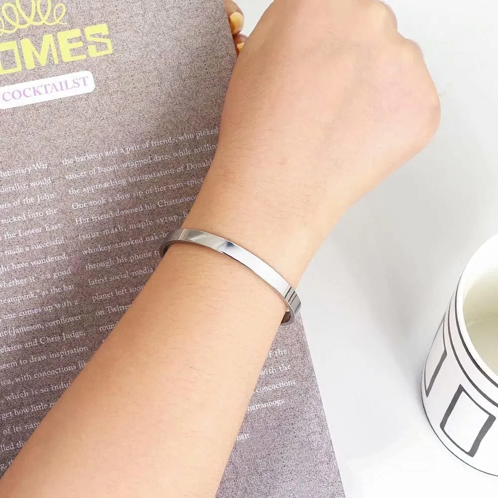 M MOOHAM Bracelets for Women - Engraved Quote Inspirational Bracelet Birthday Christmas Funny Gifts for Best Friend, Daughter, Son, Sister, Niece, Mom, Coworkers, Stainless Steel Jewelry