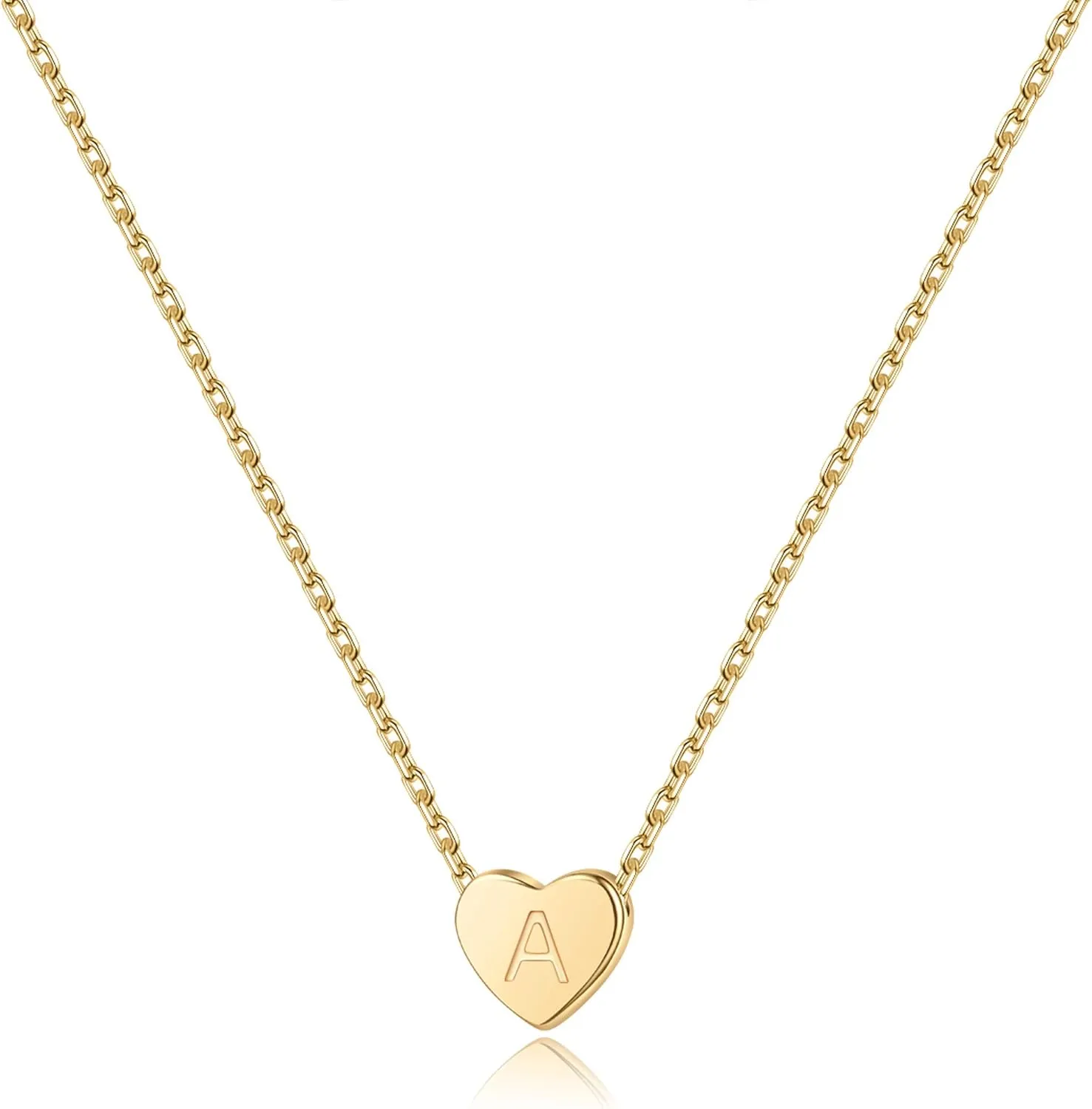 M MOOHAM Graduation Gifts - Heart Initial Necklaces for Girls Women, Sterling Silver Tiny Letter Necklace Gift for Kids Teen Girl Jewelry