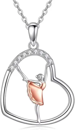 M&Ostyle Dance Necklace for Girls Womens Crystal Pendant Necklaces Gifts Jewelry Gifts for Girls Daughter Granddaughter Niece Birthday Gift for Dance Lovers Christmas Graduation Gift