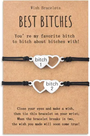 MANVEN Best Bitches Matching Friendship Bracelets for Women Men Best Friend