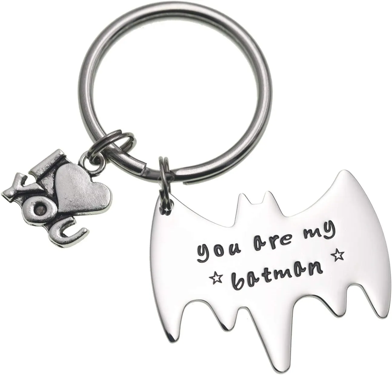 Melix Home Boyfriend Gifts Cute Keychain You are My Batman Superhero Gift for Husband