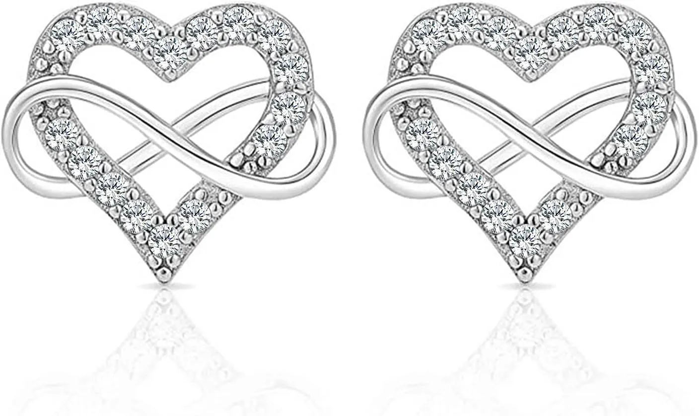 Moissanite earring studs Dcolor VVS1 clarity lab created diamond earrings Hypoallergenic sterling Silver earrings Plated White Gold Jewelry for Women Men