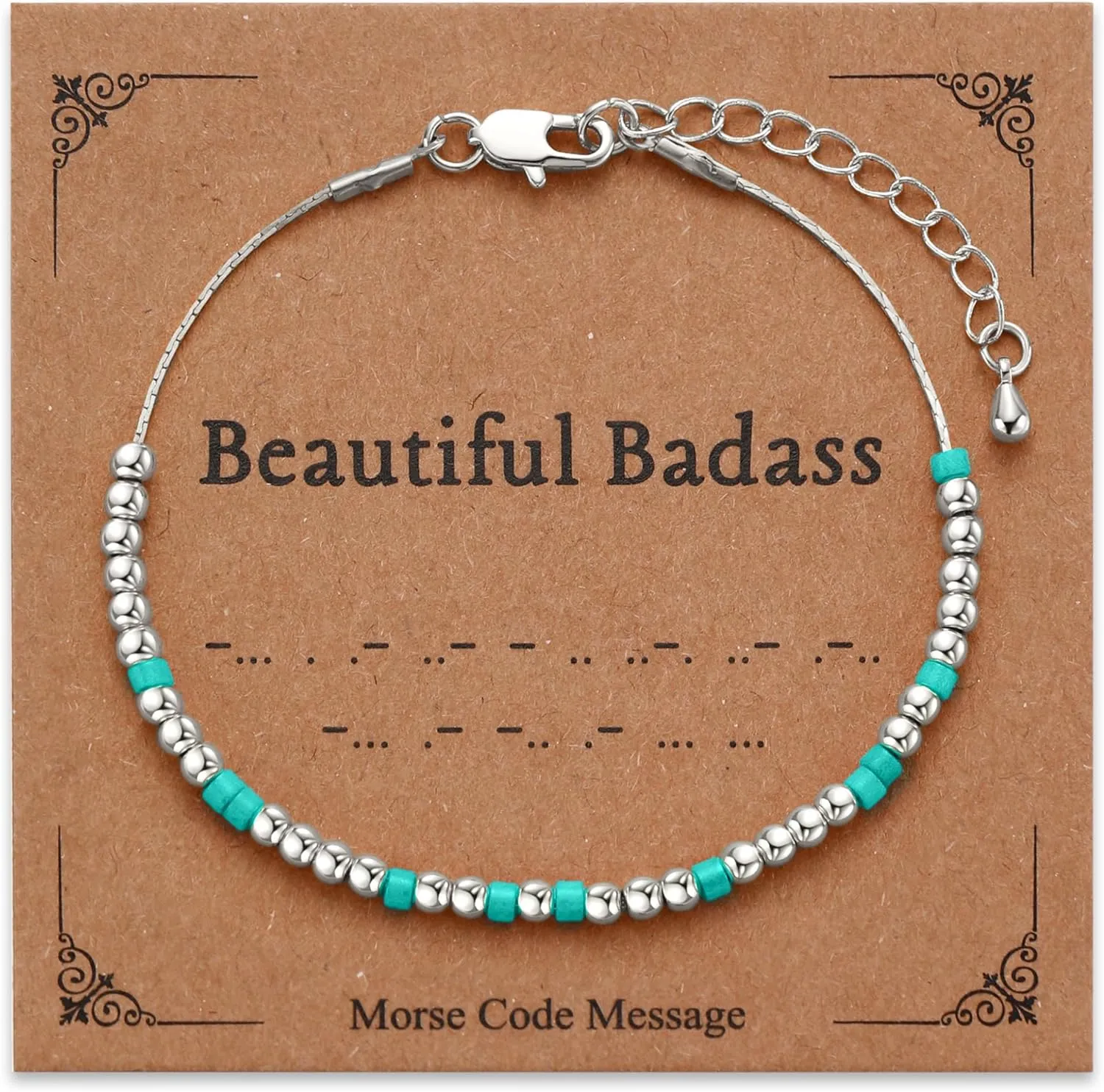 Morse Code Bracelet for Women, Badass Bracelets Funny Birthday Gifts for Women friendship Christmas Gift for Bestie