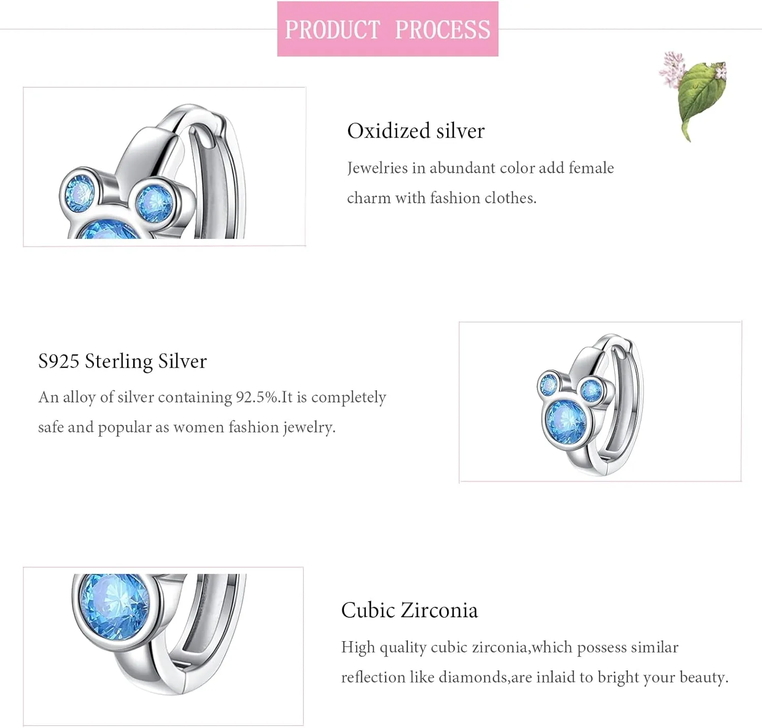 Mouse Hoop Earrings S925 Sterling Silver Earrings