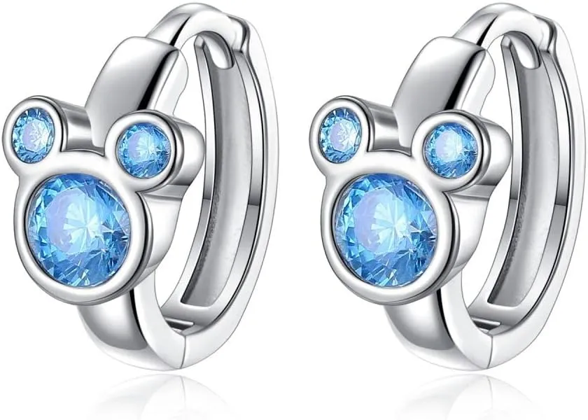 Mouse Hoop Earrings S925 Sterling Silver Earrings